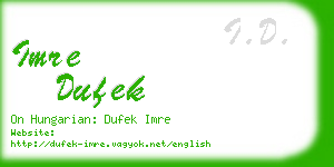 imre dufek business card